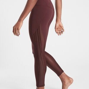 Athleta SHAKTI MESH 7/8 TIGHT Size XXS - Burgundy